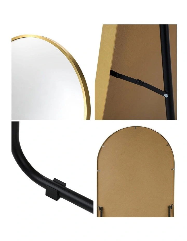 Oikiture 166x60cm Full Length Mirror Dressing Floor Mirrors Free Standing Gold image 7