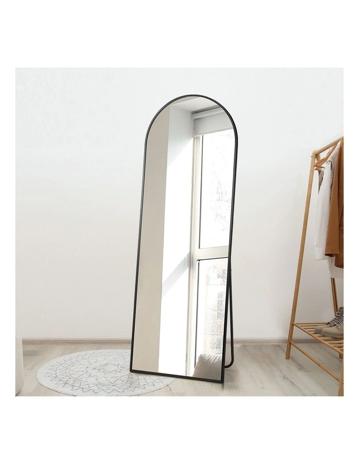 Oikiture Full Length Mirror Arched Dressing Floor Mirrors Free Standing Black image 6