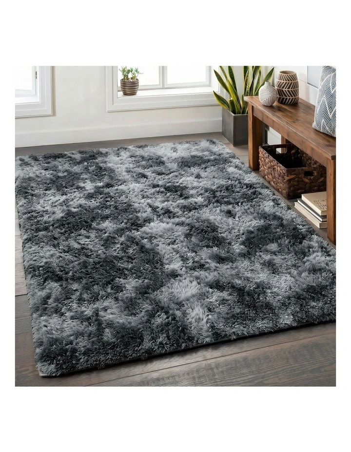 Oikiture Gradient Grey Fluffy Shag Rug Soft Plush Non Slip Floor Mat 160x230cm image 4