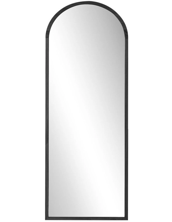 Oikiture Wooden Full Length Mirror 180x70cm Arched Dressing Floor Mirrors Black image 2