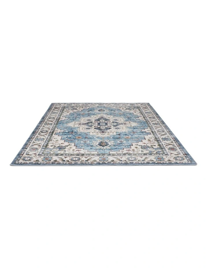 Oikiture Distressed Blue Persian Rug 160X230cm image 2