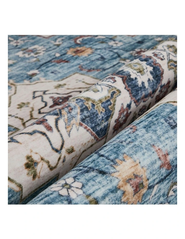 Oikiture Distressed Blue Persian Rug 160X230cm image 6