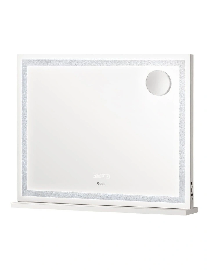 Oikiture Bluetooth Hollywood LED Makeup Mirror 80x62cm Crystal Vanity Mirrors image 1