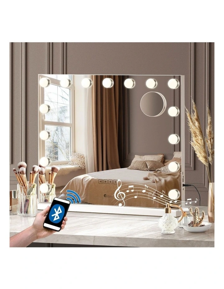 Oikiture Hollywood Makeup Mirror Bluetooth LED Light 59x48cm Vanity Mirrors image 4