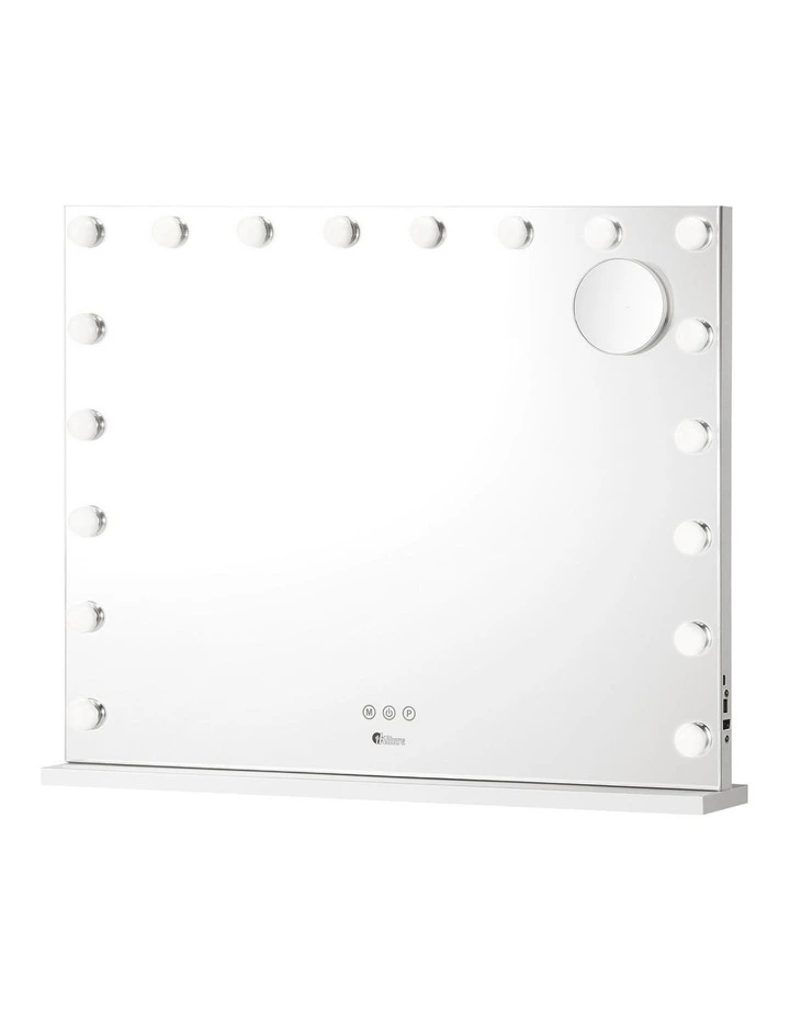 Oikiture Hollywood Makeup Mirror Magnifying LED 18 Bulbs 80x62cm Wall Mirrors image 1