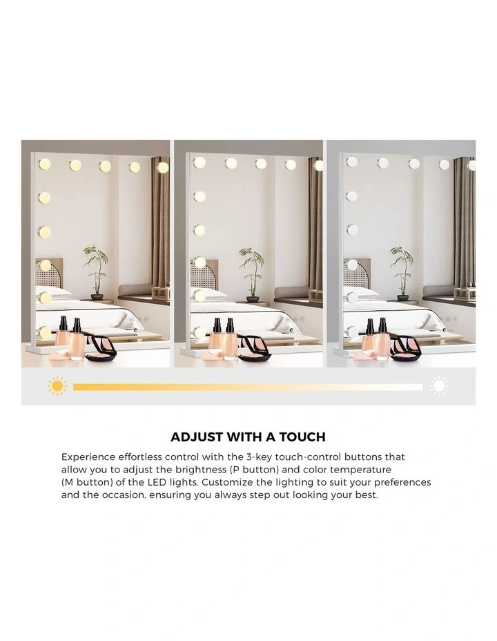 Oikiture Hollywood Makeup Mirror Magnifying LED 18 Bulbs 80x62cm Wall Mirrors image 5
