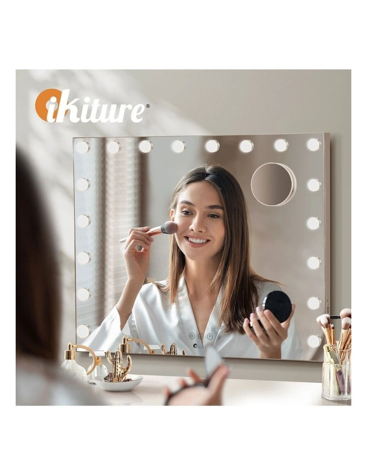 Oikiture Hollywood Makeup Mirror Magnifying LED 18 Bulbs 80x62cm Wall Mirrors image 7