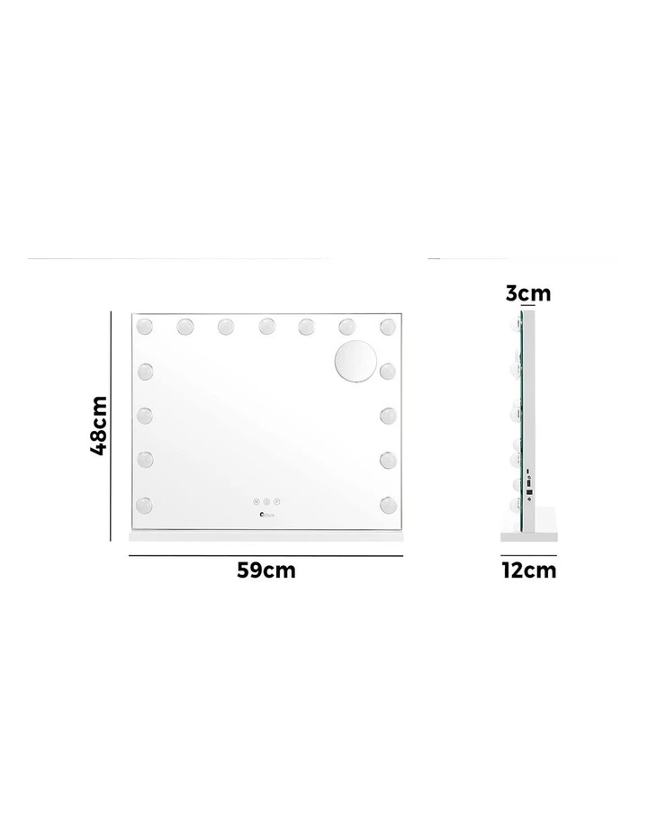 Oikiture Hollywood Makeup Mirror Magnifying LED Light 15 Bulbs Wall Mirrors image 3