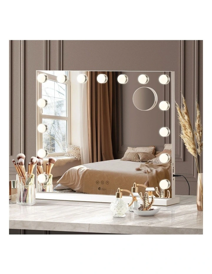 Oikiture Hollywood Makeup Mirror Magnifying LED Light 15 Bulbs Wall Mirrors image 4