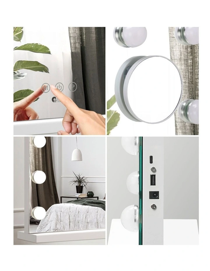 Oikiture Hollywood Makeup Mirror Magnifying LED Light 15 Bulbs Wall Mirrors image 6