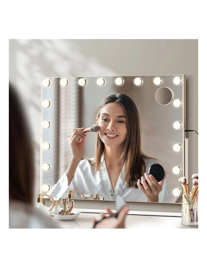 Oikiture Hollywood Makeup Mirror Magnifying LED Light 15 Bulbs Wall Mirrors image 7