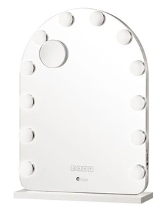 Oikiture LED Arched Makeup Mirror Bluetooth Hollywood 61x43cm Vanity Wall Mirrors