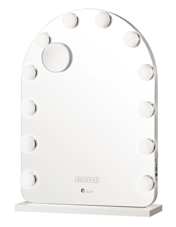 Oikiture LED Arched Makeup Mirror Bluetooth Hollywood 61x43cm Vanity Wall Mirrors image 1