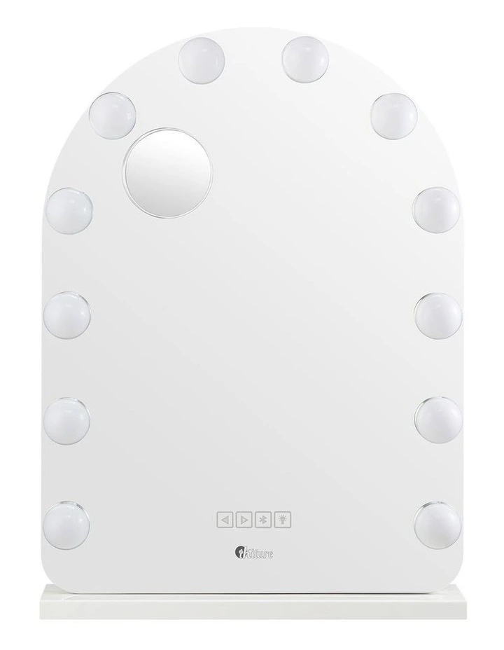 Oikiture LED Arched Makeup Mirror Bluetooth Hollywood 61x43cm Vanity Wall Mirrors image 2