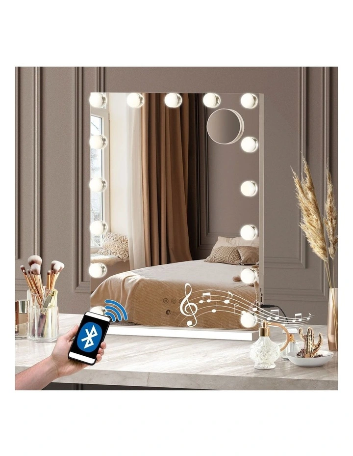 Oikiture LED Makeup Mirror Bluetooth Hollywood 61x43cm Vanity Wall Mirrors image 4