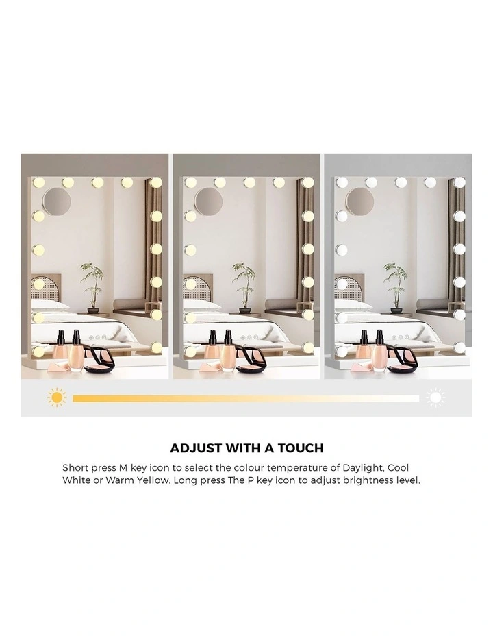 Oikiture LED Makeup Mirror Bluetooth Hollywood 61x43cm Vanity Wall Mirrors image 5