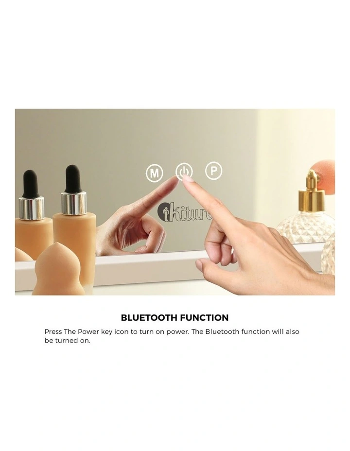 Oikiture LED Makeup Mirror Bluetooth Hollywood 61x43cm Vanity Wall Mirrors image 6