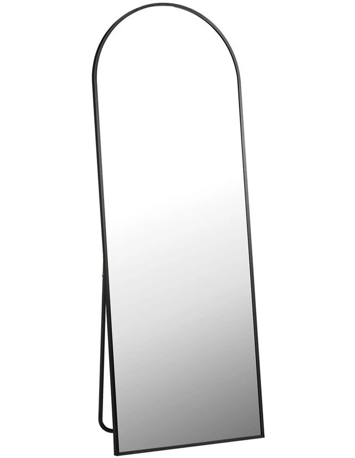 Oikiture Full Length Mirror Arched Dressing Floor Mirrors Free Standing Black image 1