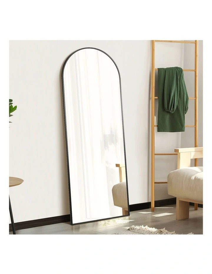 Oikiture Full Length Mirror Arched Dressing Floor Mirrors Free Standing Black image 5