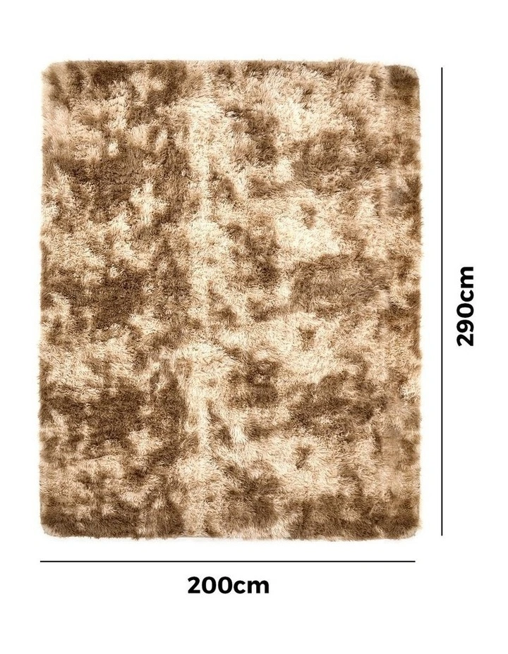 Oikiture Taupe Gradient Fluffy Shaggy Rug Plush 200x290cm Floor Carpet image 3