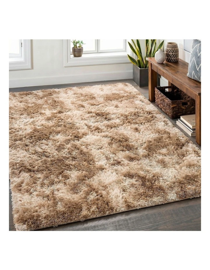 Oikiture Taupe Gradient Fluffy Shaggy Rug Plush 200x290cm Floor Carpet image 4