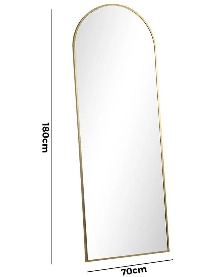 Oikiture 180x70cm Full Length Mirror Dressing Floor Mirrors Free Standing Gold image 3