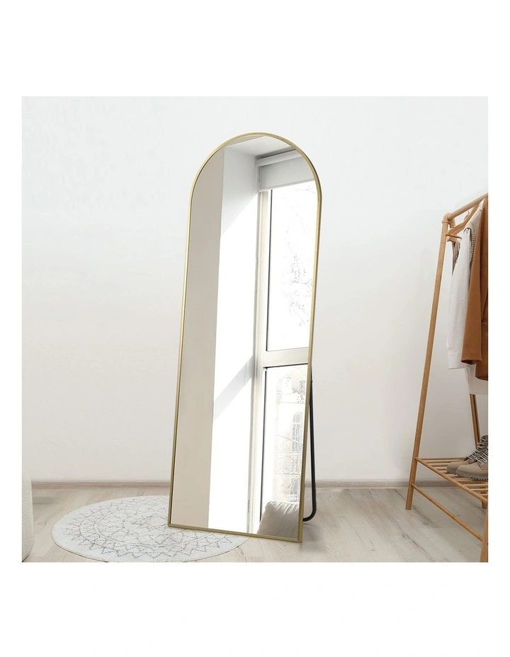 Oikiture 180x70cm Full Length Mirror Dressing Floor Mirrors Free Standing Gold image 6