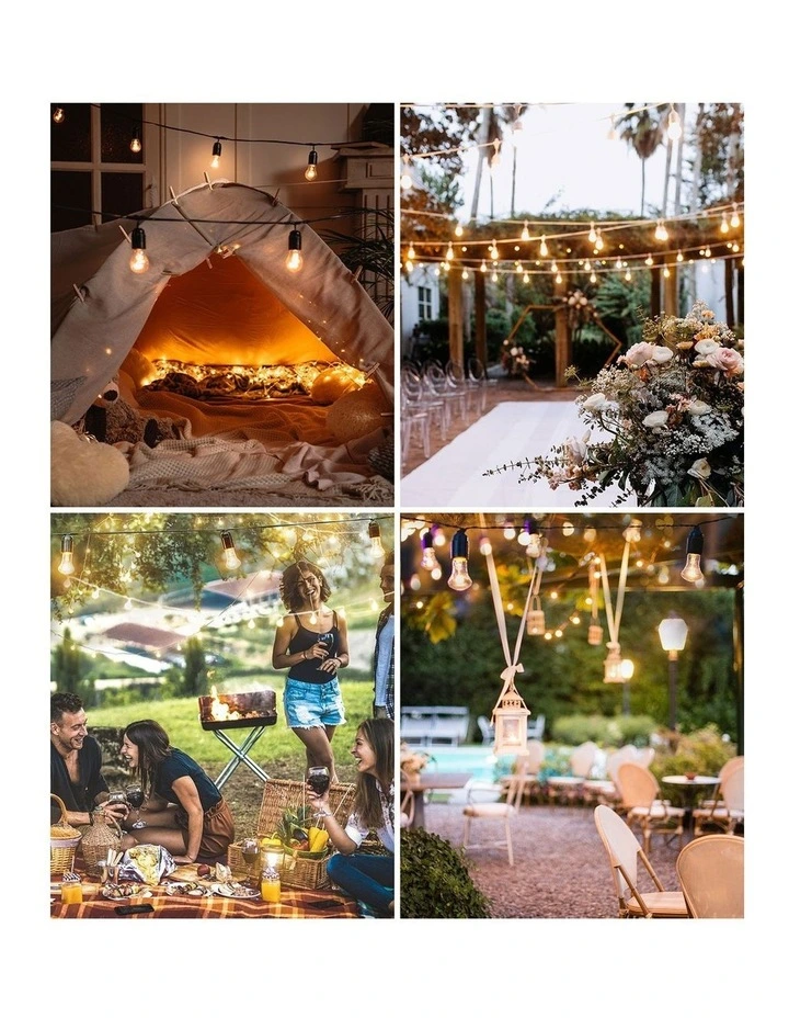 Mazam 100M LED Festoon String Lights Christmas Wedding Party Outdoor Waterproof image 5