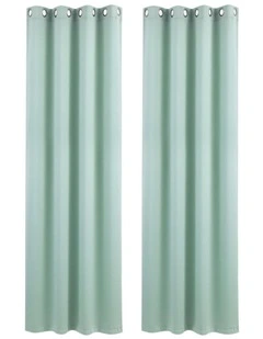 Artiss Blockout Curtains 2X 132x213cm Thermal Insulated Eyelet Drapes Green