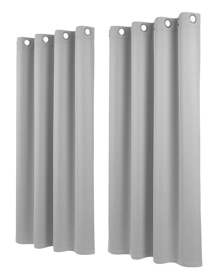 Artiss Blockout Curtains 2X 132x160cm Thermal Insulated Eyelet Drapes Grey image 2