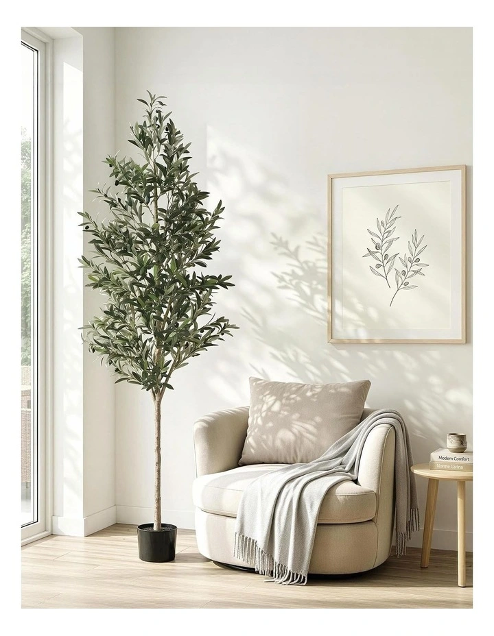Artiss 210cm Artificial Olive Tree Faux Trees Indoor Decor Artificial Plants Lifelike Plant 2.1M image 2