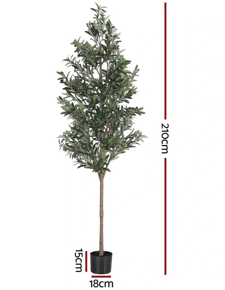 Artiss 210cm Artificial Olive Tree Faux Trees Indoor Decor Artificial Plants Lifelike Plant 2.1M image 3