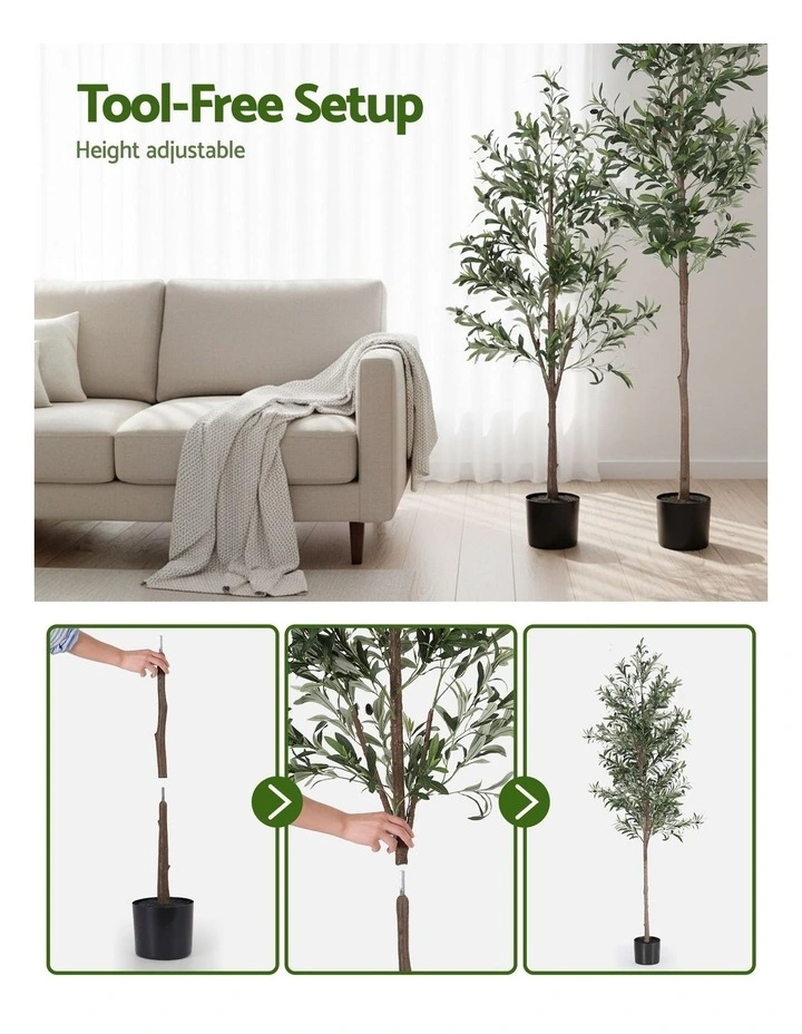 Artiss 210cm Artificial Olive Tree Faux Trees Indoor Decor Artificial Plants Lifelike Plant 2.1M image 4