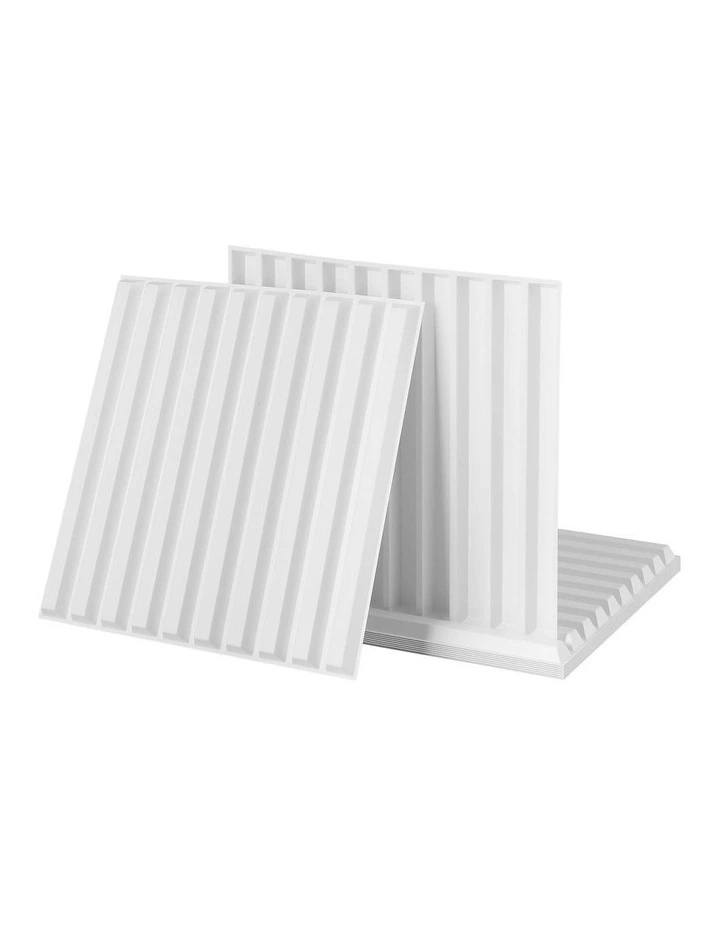 Artiss 3D Wall Panels Vertical PVC Decorative Panels 50x50cm Set of 15 Feature Wall Vert image 1