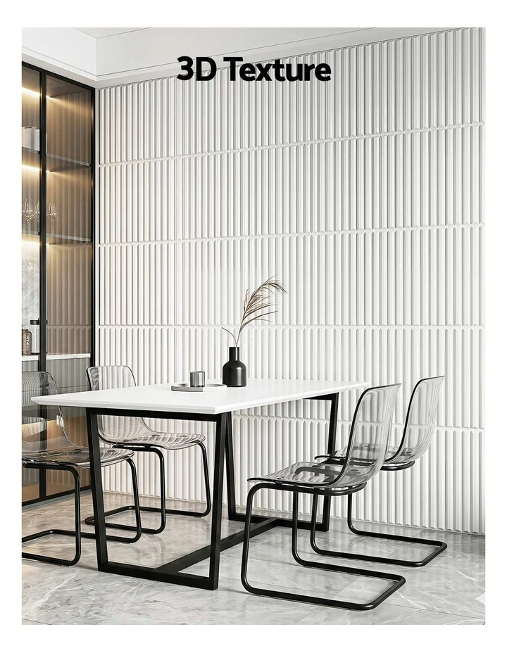 Artiss 3D Wall Panels Vertical PVC Decorative Panels 50x50cm Set of 15 Feature Wall Vert image 4