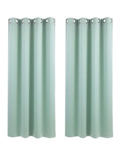 Artiss Blockout Curtains 2X 132x160cm Thermal Insulated Eyelet Drapes Green