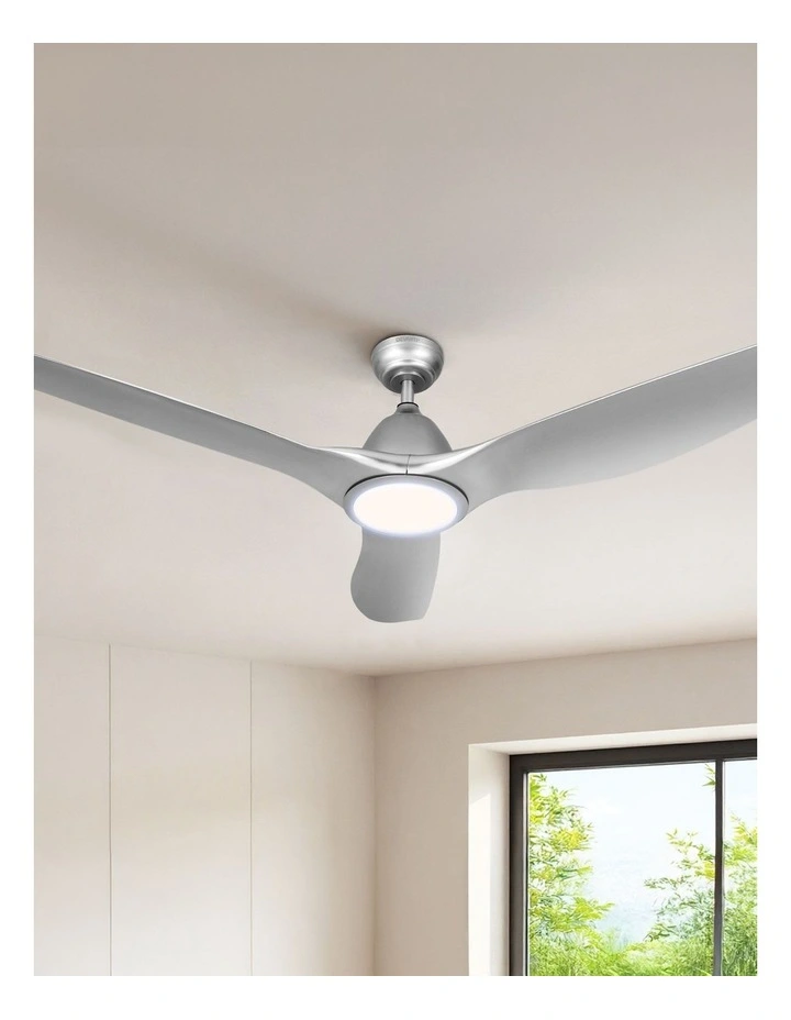 Devanti 64 Inch Ceiling Fan DC Motor w/Light w/Remote - Silver image 3