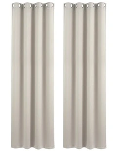 Artiss Blockout Curtains 2X 132x213cm Thermal Insulated Eyelet Drapes Beige