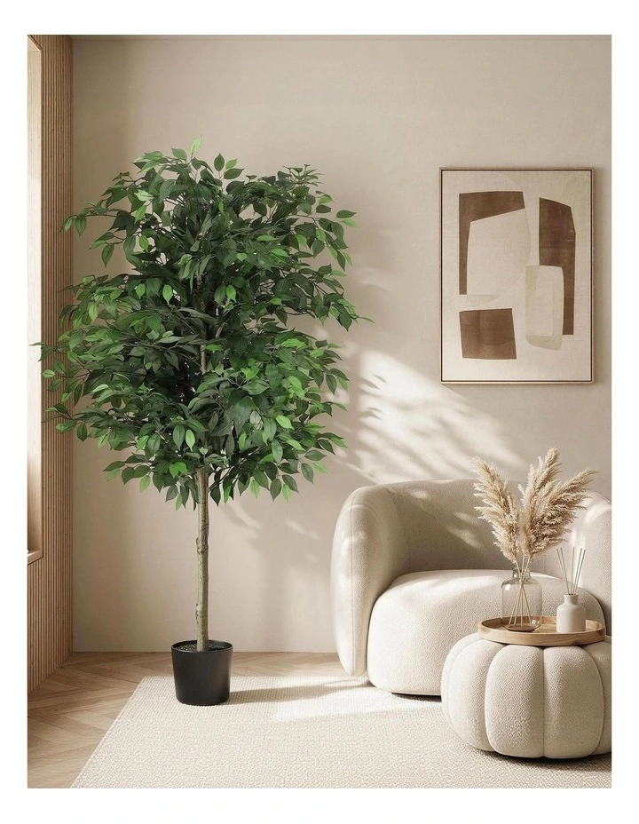 Artiss 180cm Artificial Ficus Tree Faux Trees Indoor Decor Artificial Plants Lifelike Plant 1.8M image 2