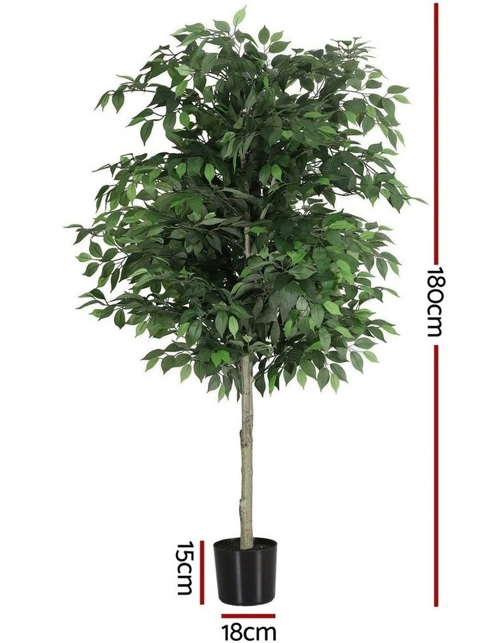 Artiss 180cm Artificial Ficus Tree Faux Trees Indoor Decor Artificial Plants Lifelike Plant 1.8M image 3