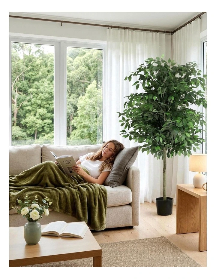 Artiss 180cm Artificial Ficus Tree Faux Trees Indoor Decor Artificial Plants Lifelike Plant 1.8M image 4