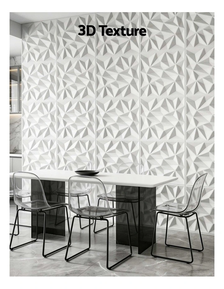 Artiss 3D Wall Panels Diamond PVC Decorative Panels 50x50cm Set of 15 Feature Wall image 5
