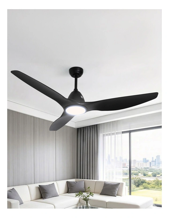 Devanti 64 Inch Ceiling Fan DC Motor w/Light w/Remote - Black image 3
