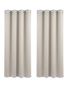 Artiss Blockout Curtains 2X 132x160cm Thermal Insulated Eyelet Drapes Beige