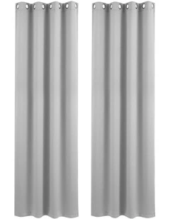 Artiss Blockout Curtains 2X 132x213cm Thermal Insulated Eyelet Drapes Grey