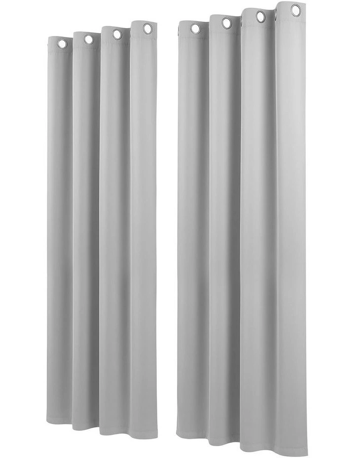 Artiss Blockout Curtains 2X 132x213cm Thermal Insulated Eyelet Drapes Grey image 2