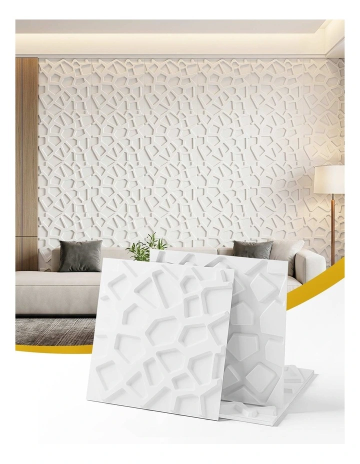 Artiss 3D Wall Panels PVC Decorative Panels 50x50cm Set of 15 Feature Wall Poly image 2