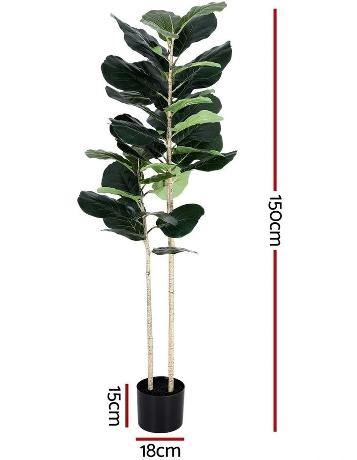 Artiss 150cm Artificial Fiddle Tree Faux Trees Indoor Decor Artificial Plants Lifelike Plant 1.5M image 4