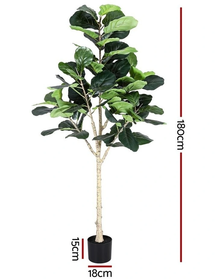 Artiss 180cm Artificial Fiddle Tree Faux Trees Indoor Decor Artificial Plants Lifelike Plant 1.8M image 4