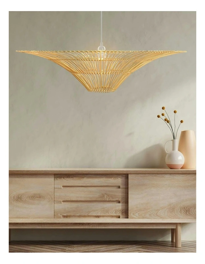 Felicity Rattan Pendant Light - Large image 3